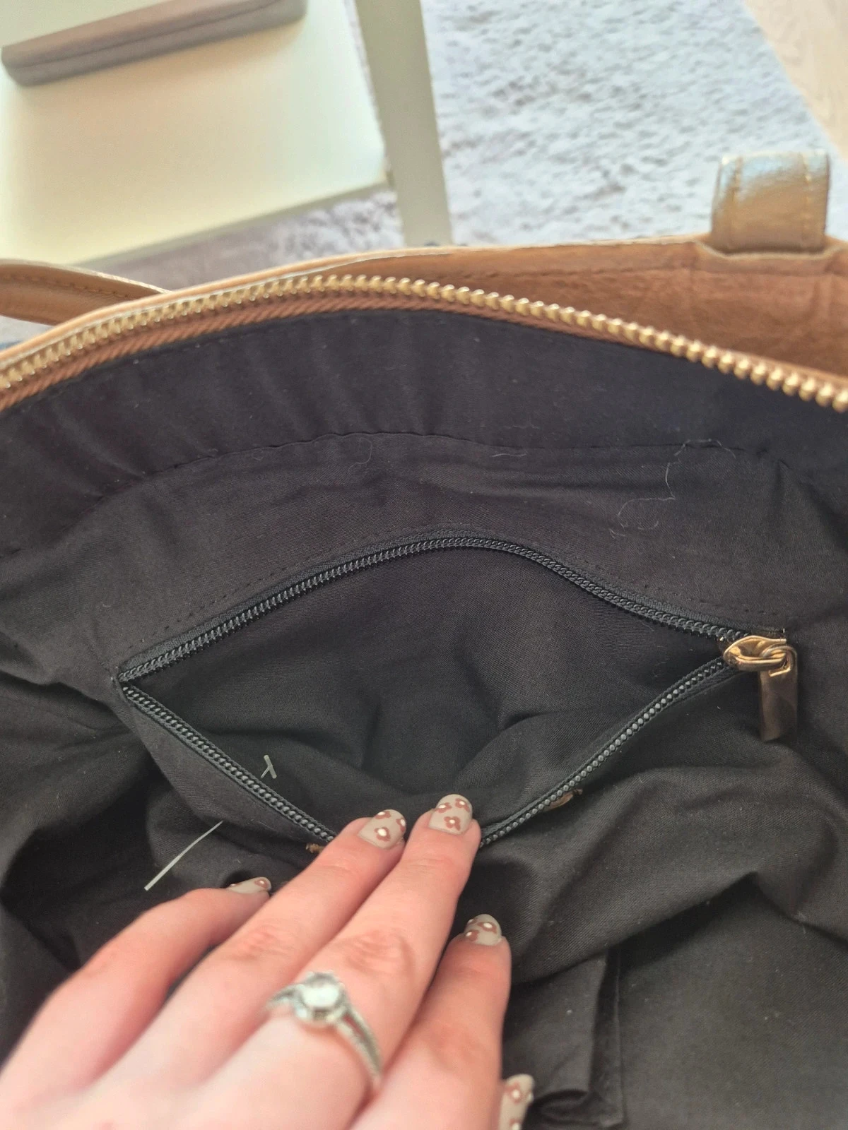 Sac à main Galerie Lafayette brun beige – photo 7